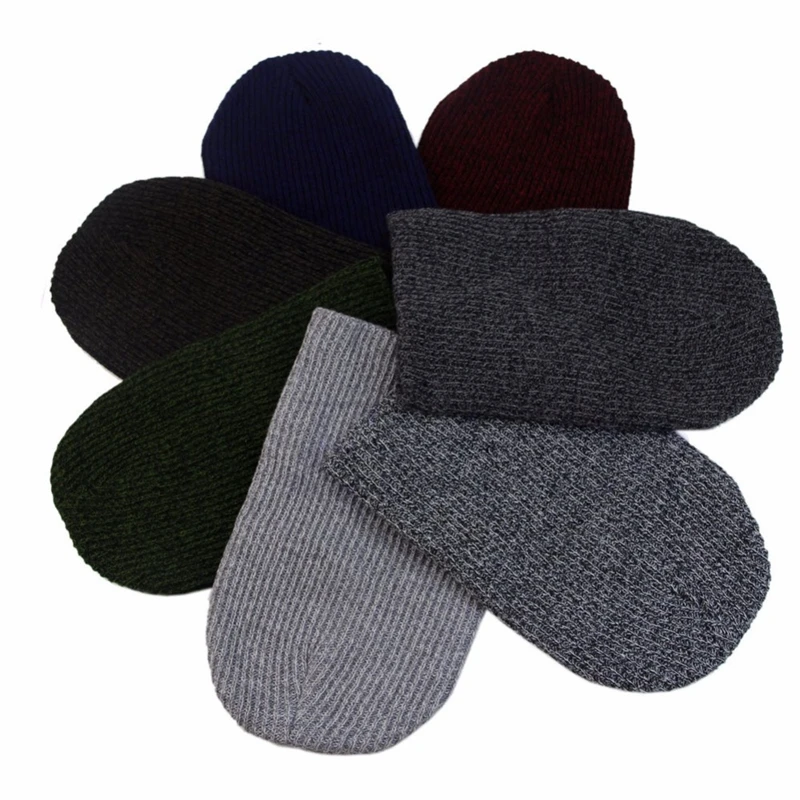 7 видов цветов! Зимние шапки одноцветные унисекс простые теплые мягкие вязаные с