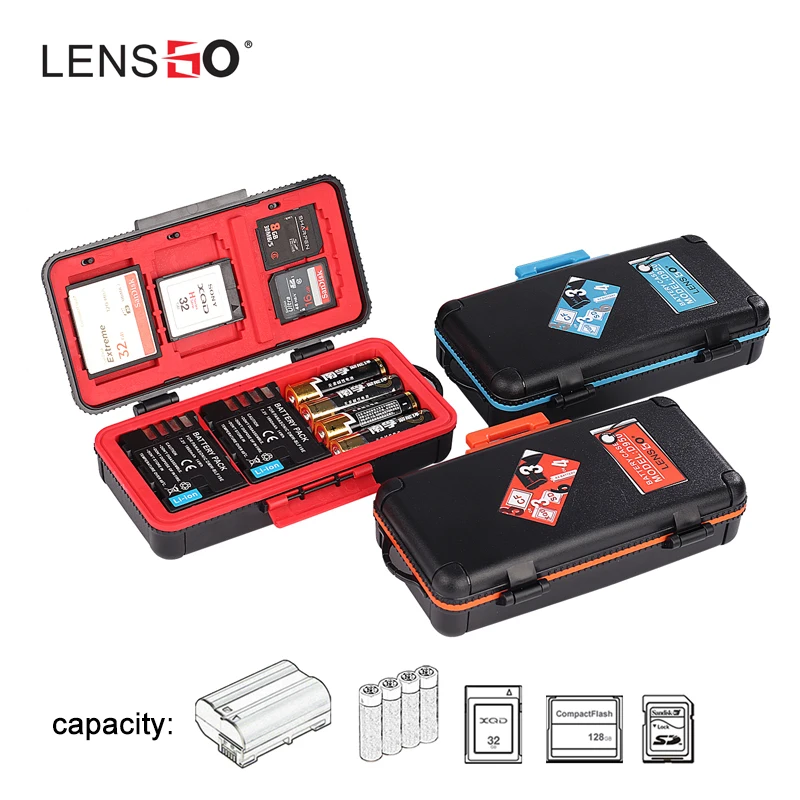 Бокс для хранения аккумулятора камеры LENSGO AA SD CF XQD чехол карты памяти