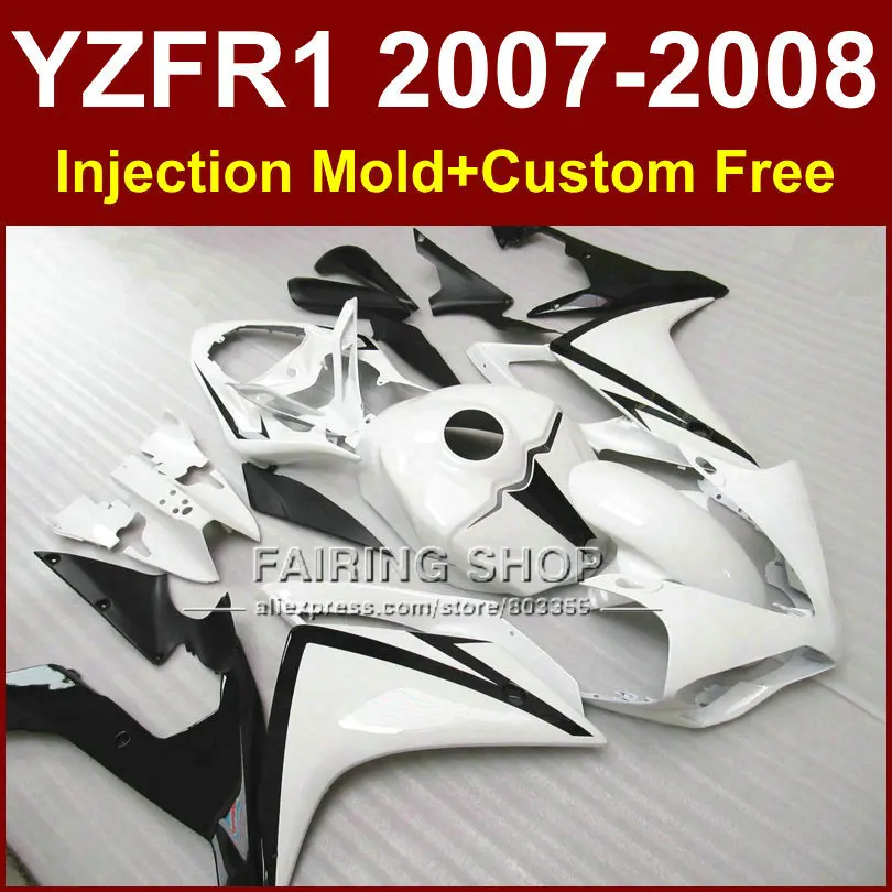 Классические белые Обтекатели для мотоциклов YAMAHA YZFR1 2007 2008 литьевая пресс форма