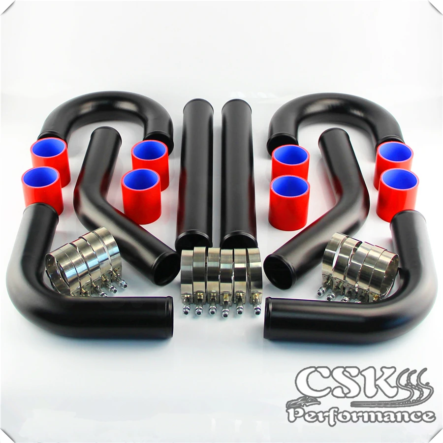 UNIVERSAL 3&quot 76MM TURBO BOOST INTERCOOLER PIPE KIT 8 PCS Aluminum PIPING |
