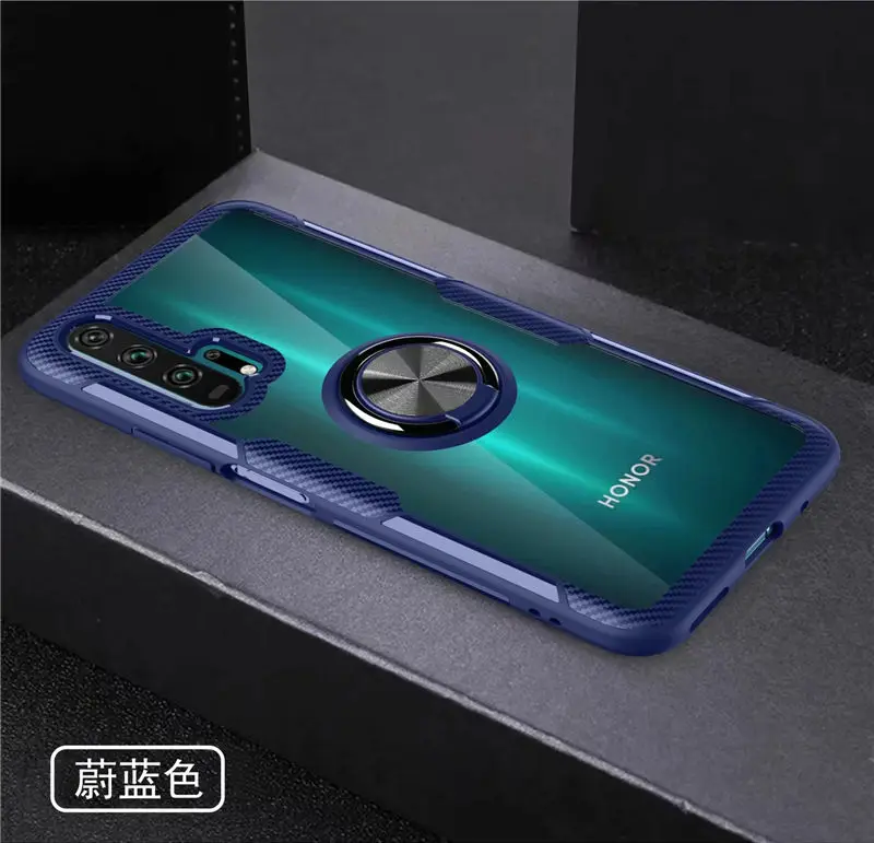 For Huawei Honor 20 Pro Honor20 10 Lite 10i 20i Case Magnetic Ring Stand Cover for Honor 7X 8X Max 8S Y5 P Smart Plus - Цвет: Blue