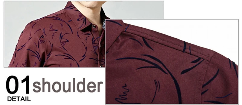 Мужские модные фирменные повседневные Бизнес Slim Fit Мужчины рубашка Camisa Длинные рукава Цветочный социальные рубашки платье Джерси 8637
