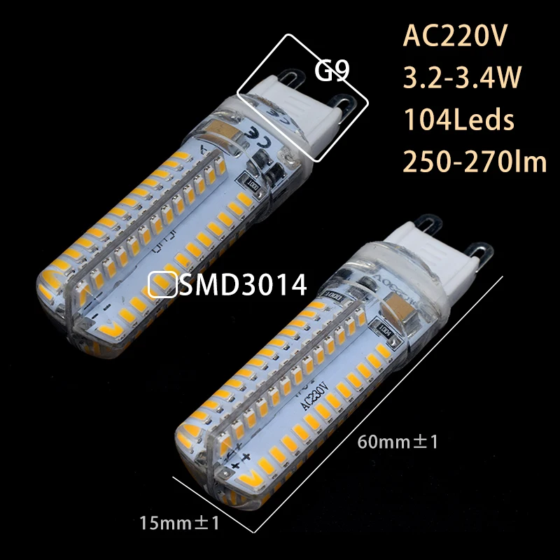 104 G9 Lkltfx 3 Вт 2 1 Вт G9 G4 светодиодный SMD3014 48 60 Светодиодный S 220V 12V g 9 Точечный светильник светодиодный светильник вниз светильник светодиодный лампы теплый белый/белый Светодиодный прожектор 24 32 104 светодиодный s - Испускаемый цвет: 104 G9