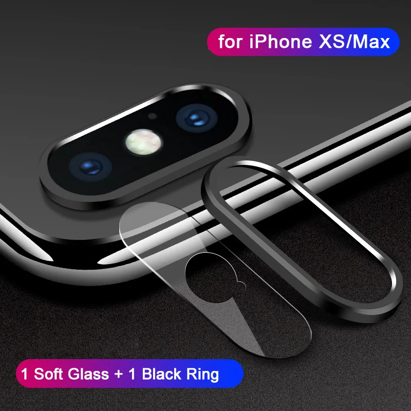 Black xs and xs max Защита объектива камеры для iPhone XS Max XR X S R 10 закаленное стекло на iPhone7 7 8 Plus X R задняя пленка для объектива+ Защитная бампер кольцо - Цвет: Black xs and xs max
