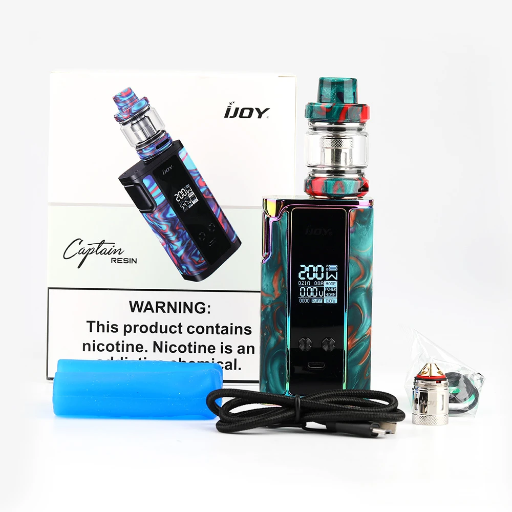Оригинальный набор из смолы IJOY CAPTAIN 200 Вт бокс-мод polyine вейп с баком полимера 6 мл