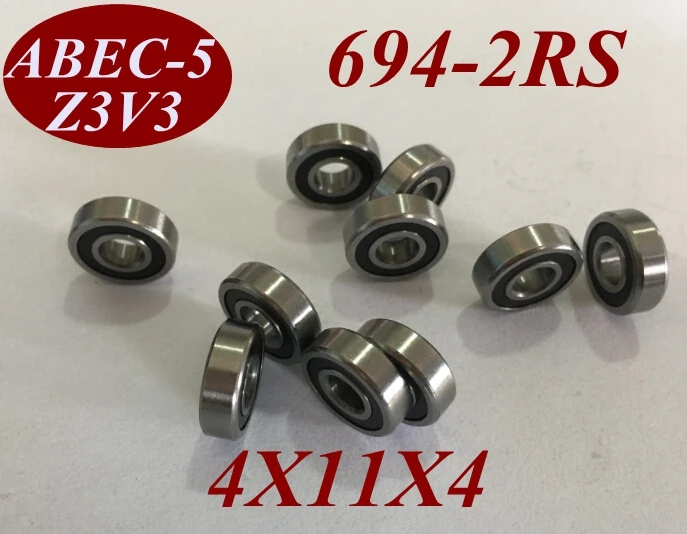 10 шт. 694RS 694RZ 694 2RS 694 2RZ 694-2RS 4X11X4 мм 4*11*4 мм миниатюрный вал ролика двигатель глубокий паз шарикоподшипник инструменты