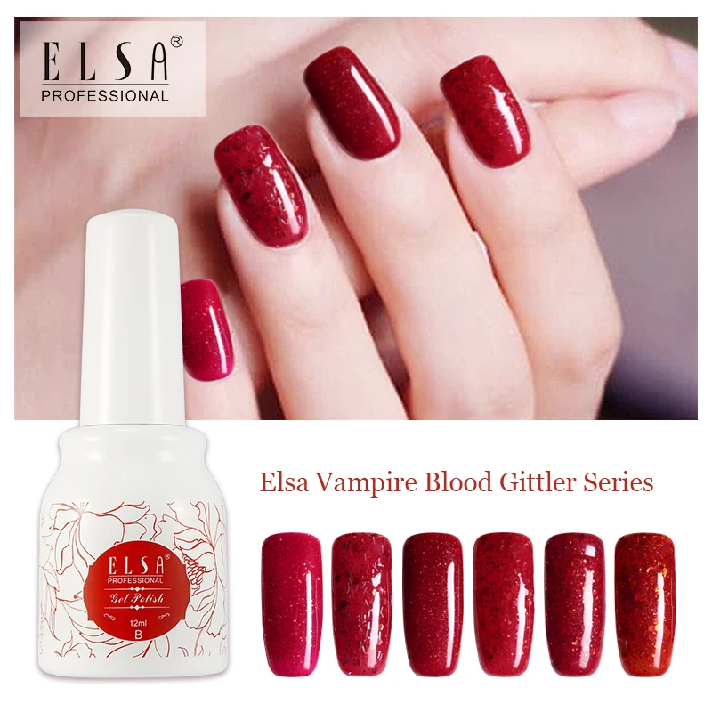 Гель лак для ногтей ELSA красный УФ Полупостоянный Праймер верхнее покрытие 24