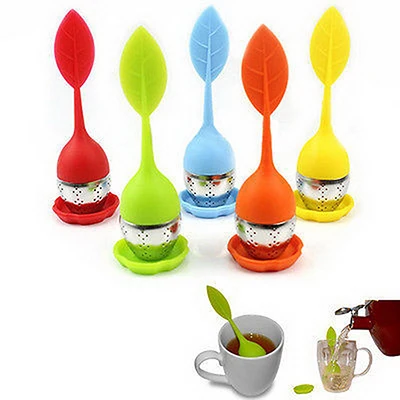 Клубника шаблон ситечко для чая с подушкой пищевой силикон Чайная ложка Infuser