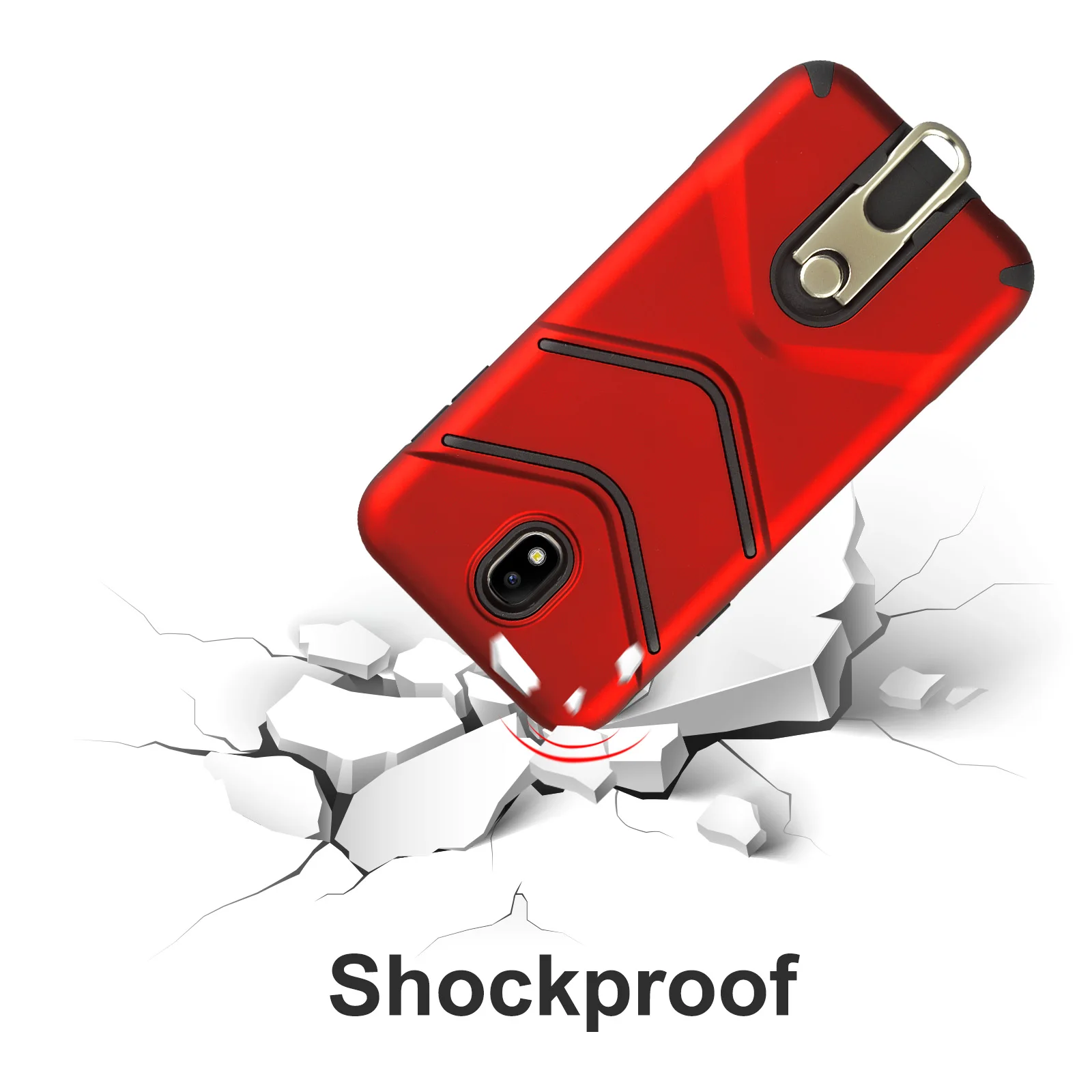 Shock Absorption Anti Skid TPU+PC Scrub With Rotating Bracket Mobile Phone Case For Samsung Galaxy J7 Pro Dirt Resistant |