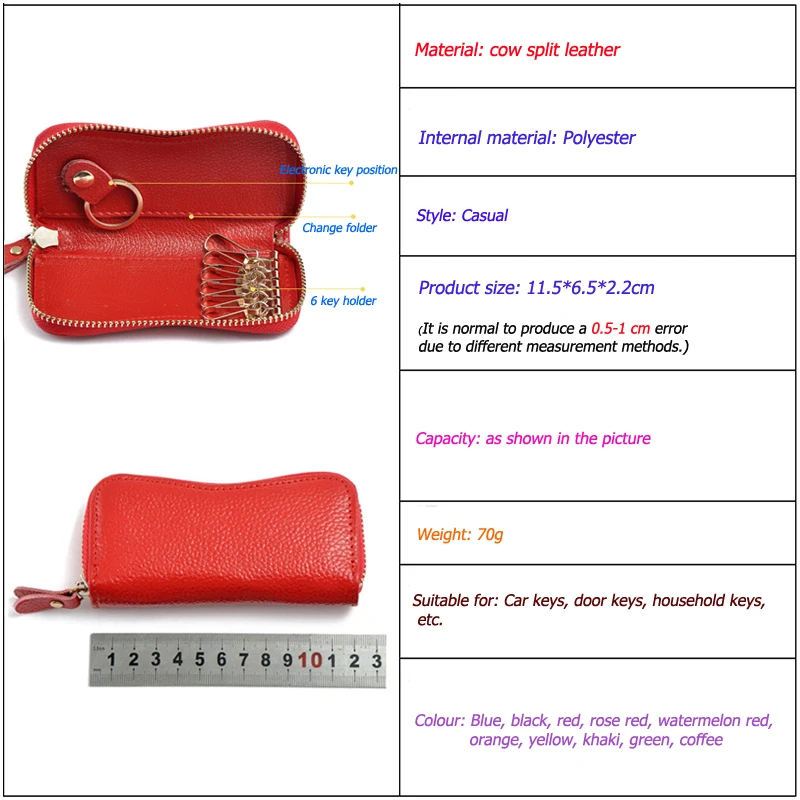 Чехол для ключей CICICUFF Женский чехол из яловой спилковой кожи|key case|leather car key walletcar
