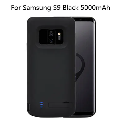 For S9 Black 25 шт./лот BRSUANG Батарея Зарядное устройство Чехлы 5000 6000 мА/ч, тонкие и легкие зарядным футляром для samsung S9 S10 S10 плюс S10 Note 8, 9 - Цвет: For S9 Black