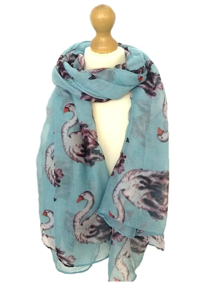 

Ladies scarf with Multi Coloured Geese Ducks design superb quality in 4 colours