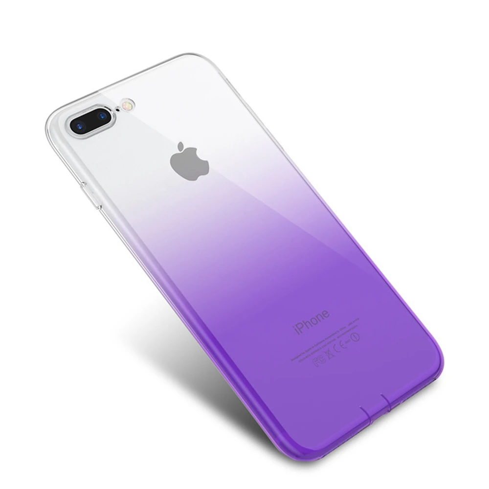 Purple KISSCASE градиентный чехол для iPhone 11 6 6 S 7 8 Plus X XR XS Max Ультратонкий силиконовый чехол для iPhone 5S, se 11 Pro Max - Цвет: Purple