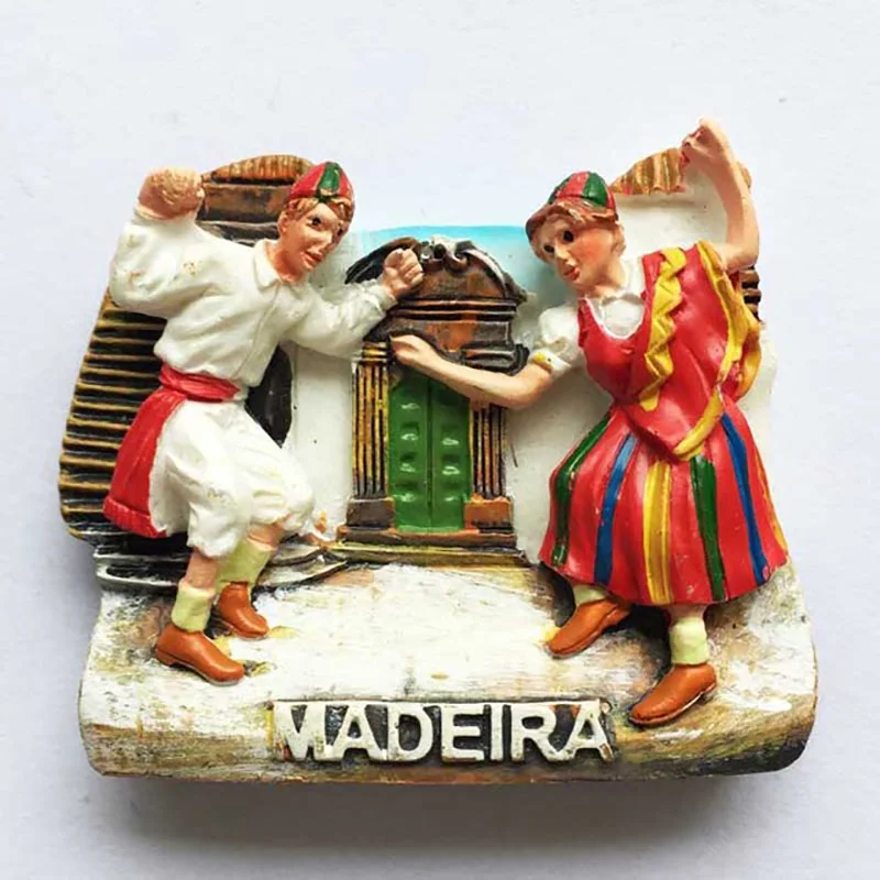 1pcs Hot Sale New Portugal Madeira Islands Ethnic Dance 3D Fridge Magnets Tourism Souvenirs Refrigerator Magnetic Sticker - Цвет: A