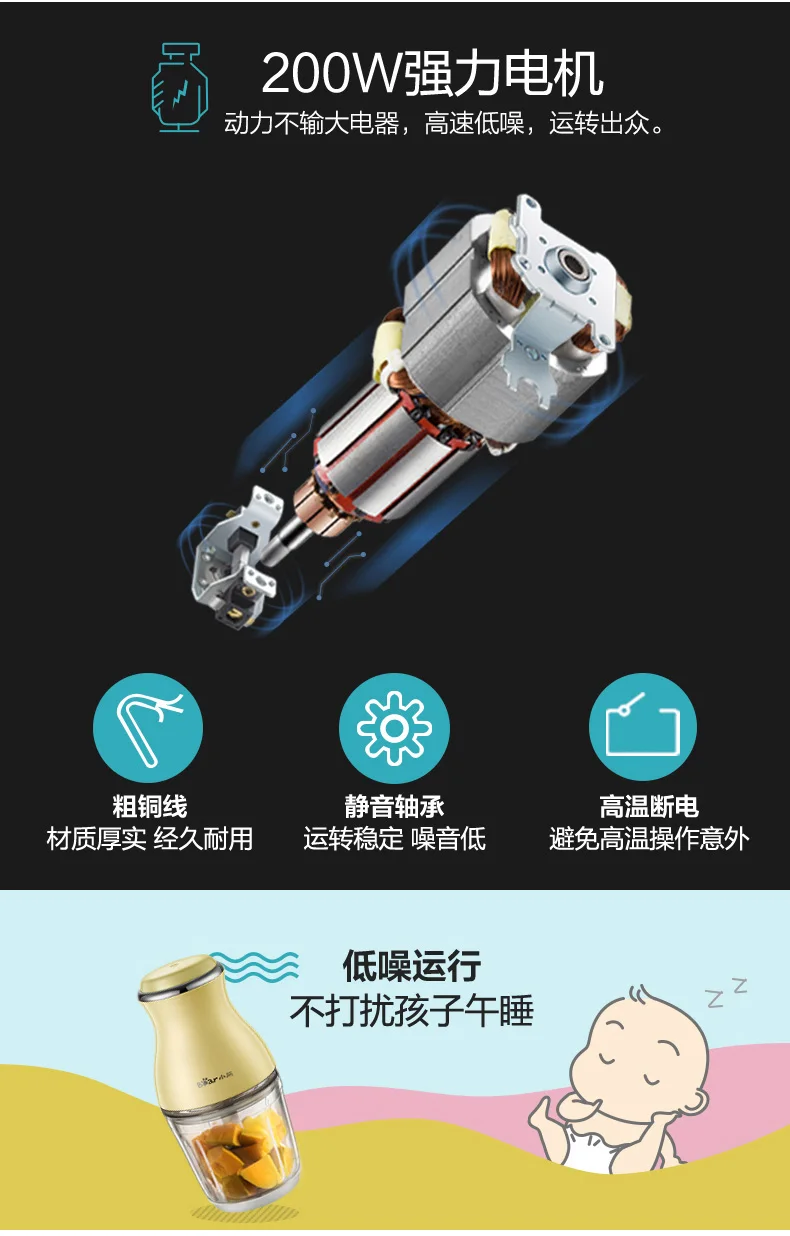 Переносные блендеры электрическая мясорубка 0.6L 200 W толстое стекло для детского питания соковыжималки-Блендеры миксеры кухонный комбайн
