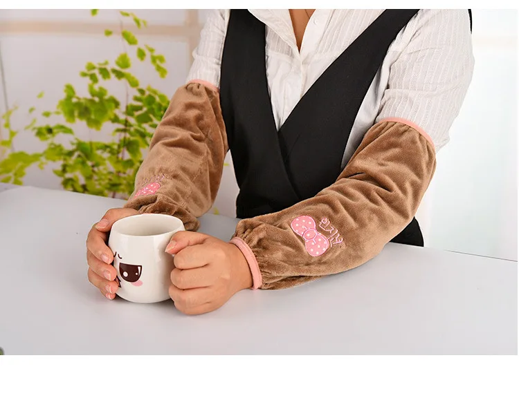 1 пара зимние байковые мультфильм шаблон Кухня обрастания длинные нарукавник в