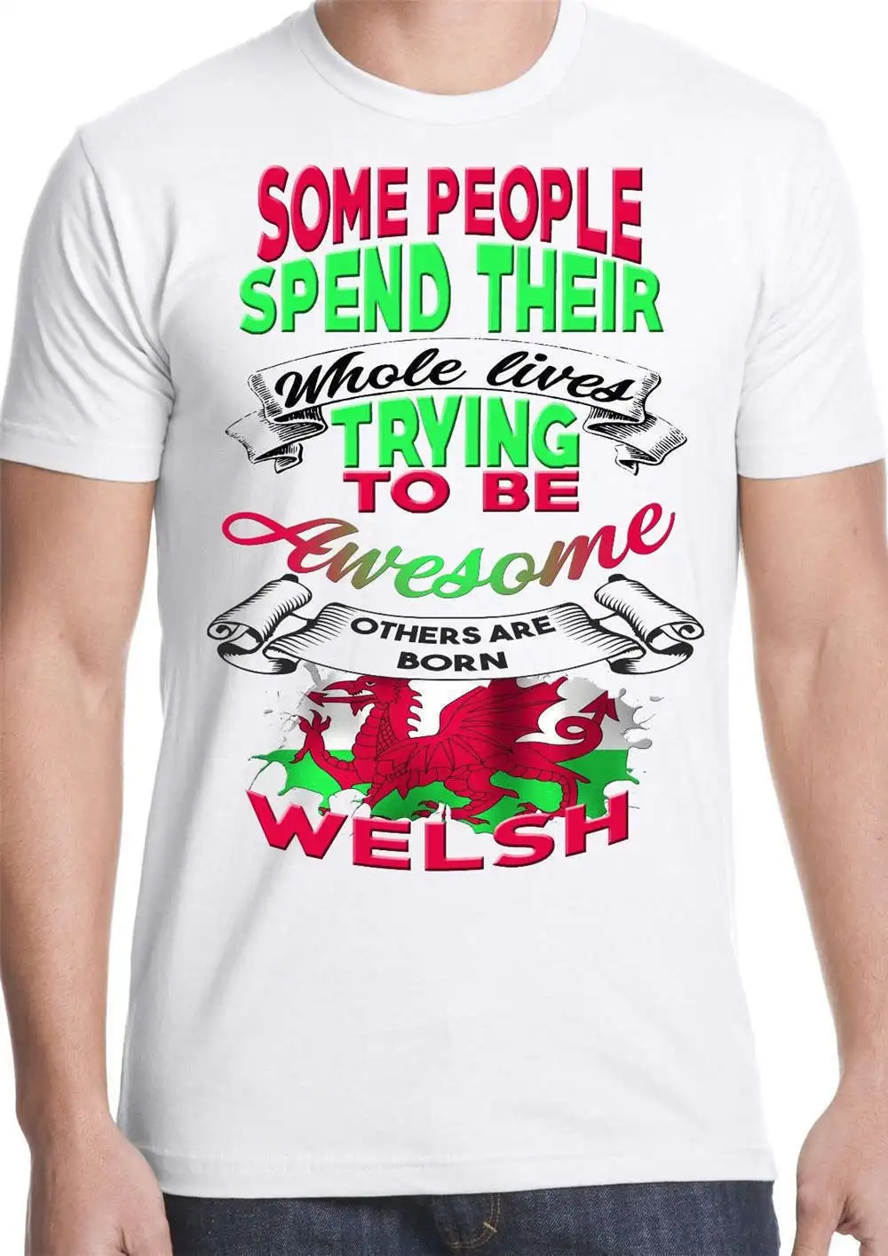 Лидер продаж Модные Вельш футболка awesome wales гордость кантри cymru Дракон Кардифф