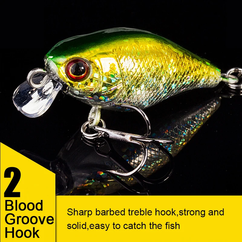4cm 5.9g Mini Fat Body Fishing Lures Artificial Hard Minow with 8# Treble Hook Swimbait 3D Eyes Lifelike Bait Accessory | Спорт и