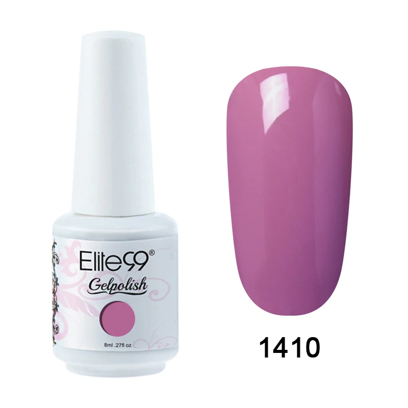 1410 Elite99 8 мл УФ-гель для ногтей впитывающийся чистый цвет УФ светодиодный Гибридный лак Vernis Полупостоянный эмалированный лак для нейл-арта GelLak - Цвет: 1410