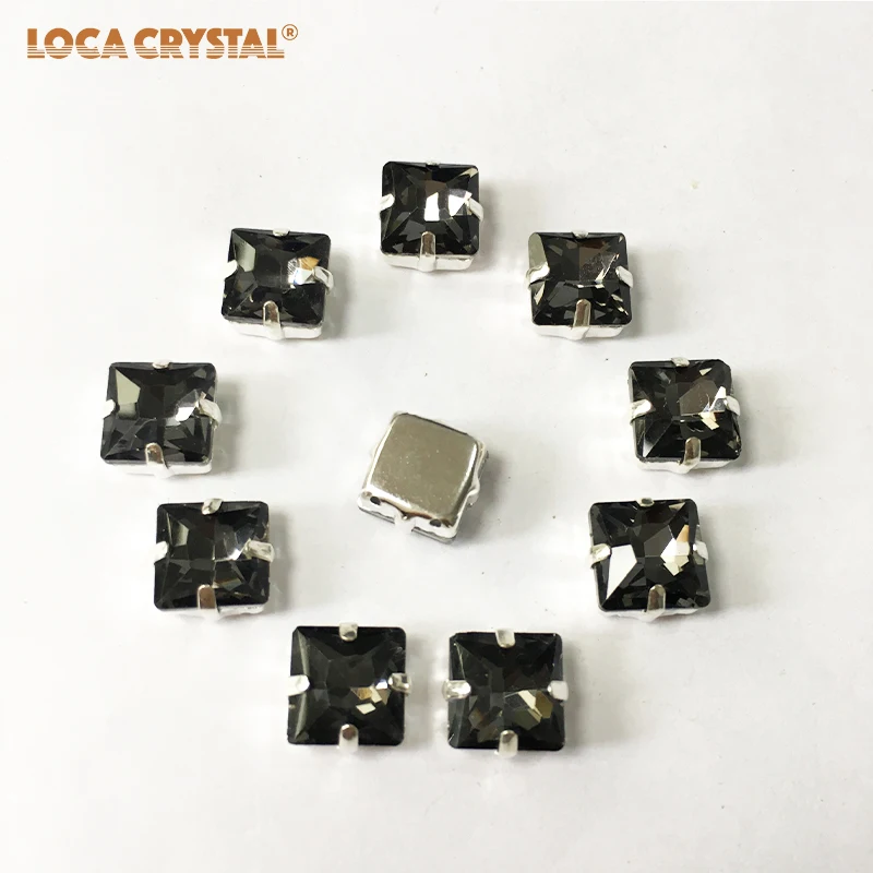 Квадратной формы 10*10 мм Серебряный Коготь пришить бусины со стразами Сделай Сам