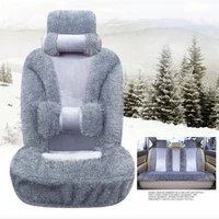 car seat cover set auto interior accessories grey fluff frontback