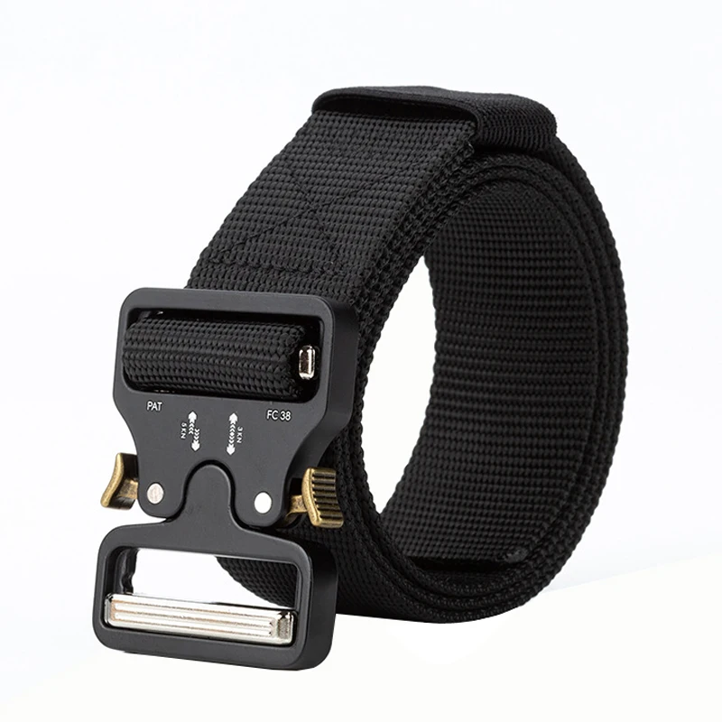 New Outdoor Tactics Men belt solid color Nylon Weaving Insert Buckle belt Sport Casual Wear resistant belt