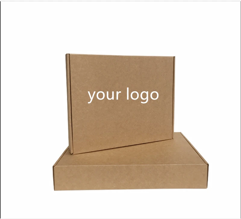 100 шт./лот пользовательский крафт коричневый гофрированный бумажный ящик