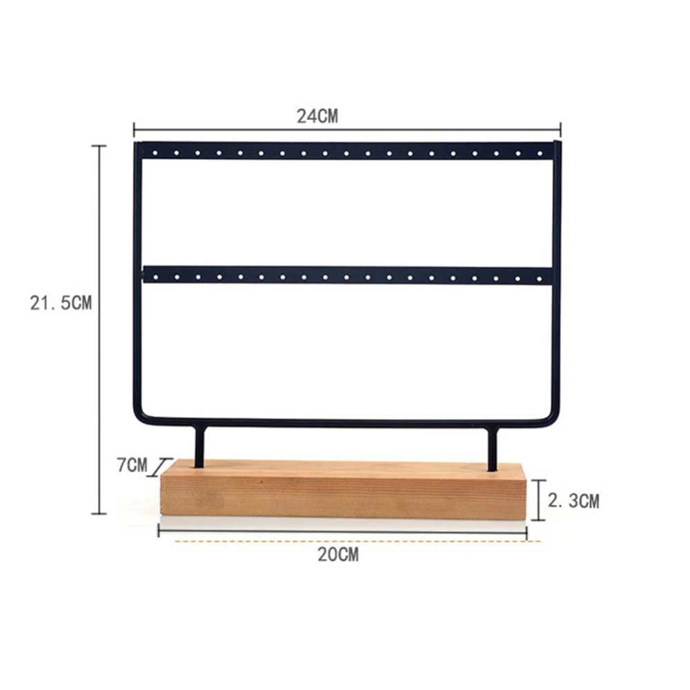 

24/44 Holes Wood Earrings Organizer Jewelry Holder Necklace Bracelet Rack 2 Layers Jewelry Display Stand Jewelry Packing