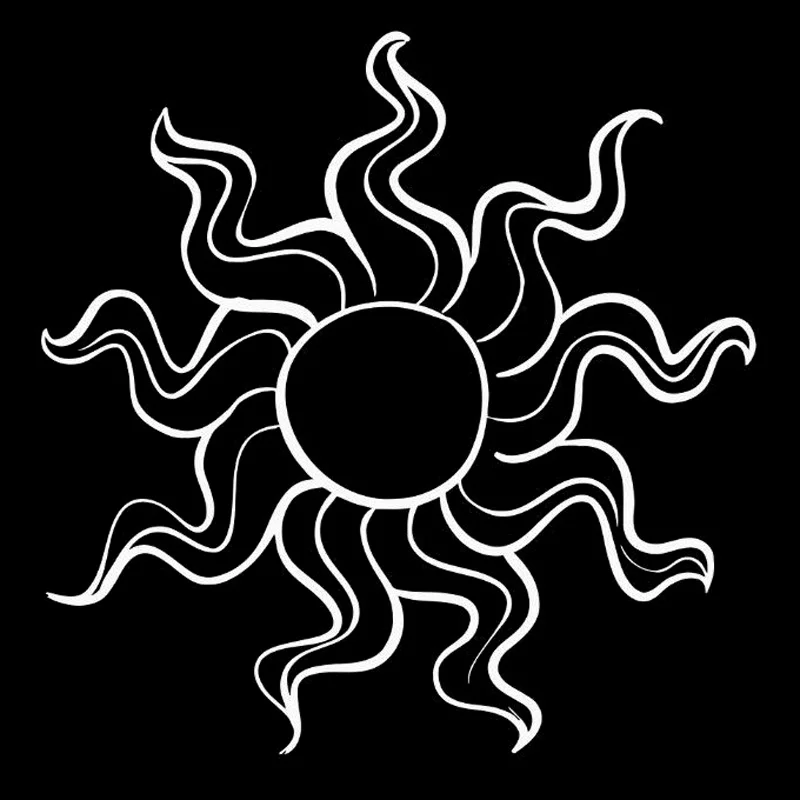 

13.7cm*13.7cm Sun Bedroom Decor Vinyl Car Styling Decor Car Sticker Black/Silver S3-6115