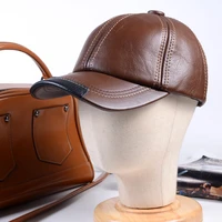 mens womens genuine leather cowhide adjustable military baseball newsboy navyarmy golf capshats