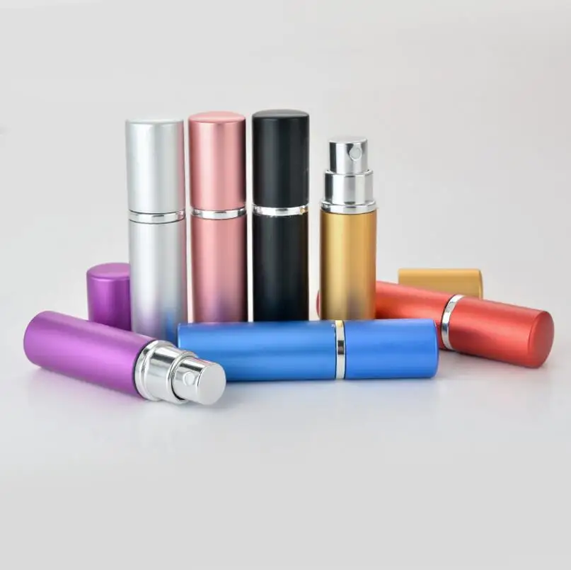 

Wholesale 5ml Fashion Refillable Atomizers Travel Spray Perfume Bottles Metal Cosmetic Container
