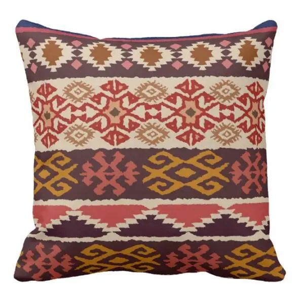 Aztec Ethnic Dark Brown Ikat Kilim Throw Pillow Case Tribal Cushion Cover Decorative Pillows Sham Bedroom Sofa Decor 45*45 Gifts | Дом и сад