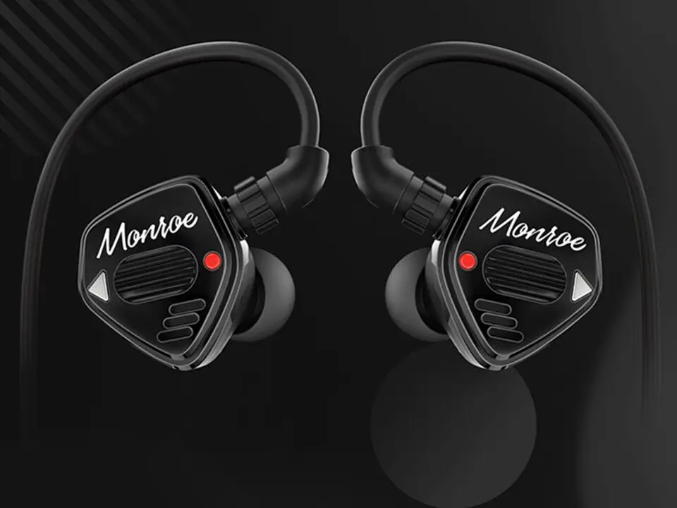 Black Debauche Bacchus Monroe Dual Dynamic Driver MMCX Detachable HiFi In-ear Earphone - Цвет: Black
