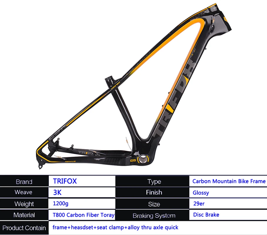 TRIFOX рама карбоновая для горного велосипеда mtb 27,5/29er 31,6 мм MTB карбоновая рама для горного велосипеда используется для гонок