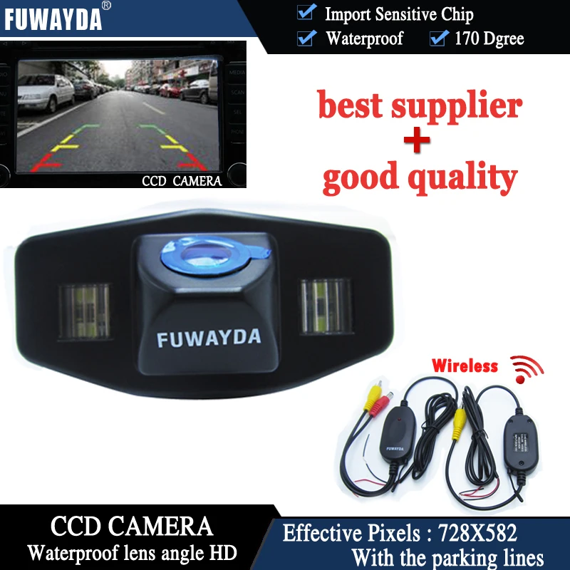 FUWAYDA Wireless Car Rear View Reverse With Guide/Parking Line CCD CAMERA for Honda Accord Pilot Civic Odyssey / Acura TSX HD | Автомобили