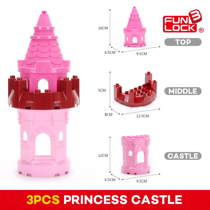 Детский конструктор Funlock Duplo детали для сборки замка развивающие кубики подарок