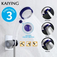 kaiying drill free high pressure handheld shower head with onoff pause switch 3 spray modes detachable water saving showerhead