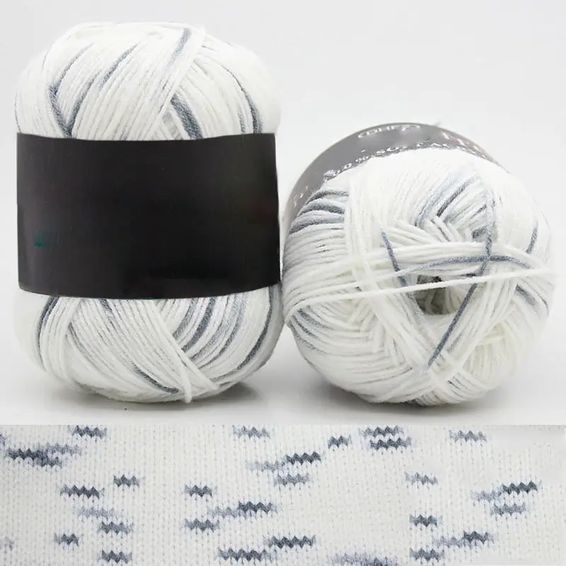 8 Hot Wholesale 50g/ball Colorful Section-dyeing Wool Yarn Baby Milk Cotton Soft Acrylic Yarn for Hand Knitting Crochet - Цвет: 8