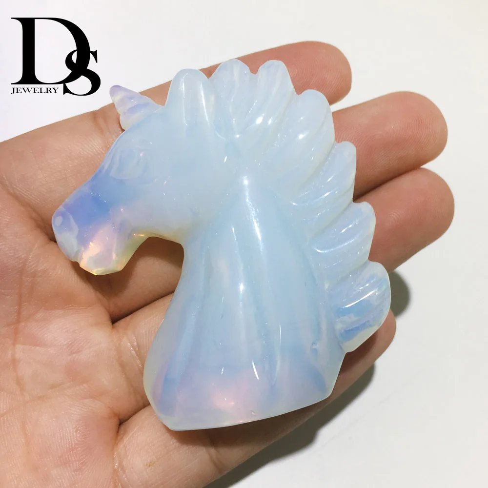 DS 2 &quotнатуральный опал кварц единорог рейки исцеляющая Хрустальная Фигурка