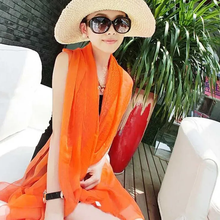 2019 Cheap Summer Style Fold Chiffon Scarf Uneven Mantillas Ladies Scarves Beach Towels And Shawls |