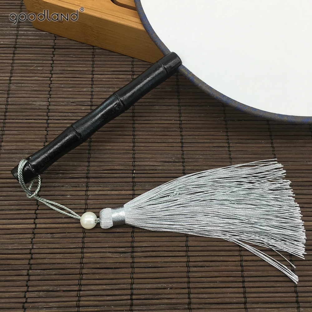 Бесплатная доставка 1 шт. DIY живопись черная деревянная ручка пустая белая ткань