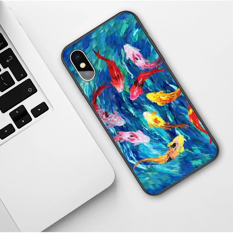 Японский Lucky Koi Fish волна канагава чехол для iphone 12 11 Pro Max SE 2020 X XR XS 6 6s 7 8 плюс Чехол Coque