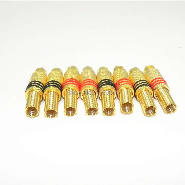 200 шт. аудиоразъем rca с золотым разъемом RCA покрытием 24K металлический пружинный
