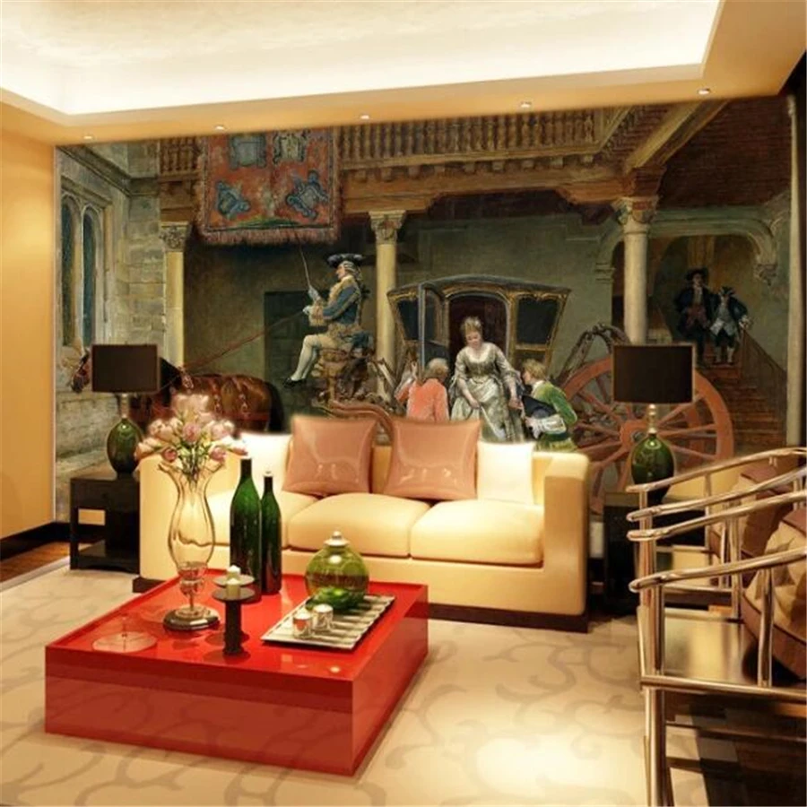 Настенные 3d обои на заказ картина маслом в европейском дворце фоновая стена для