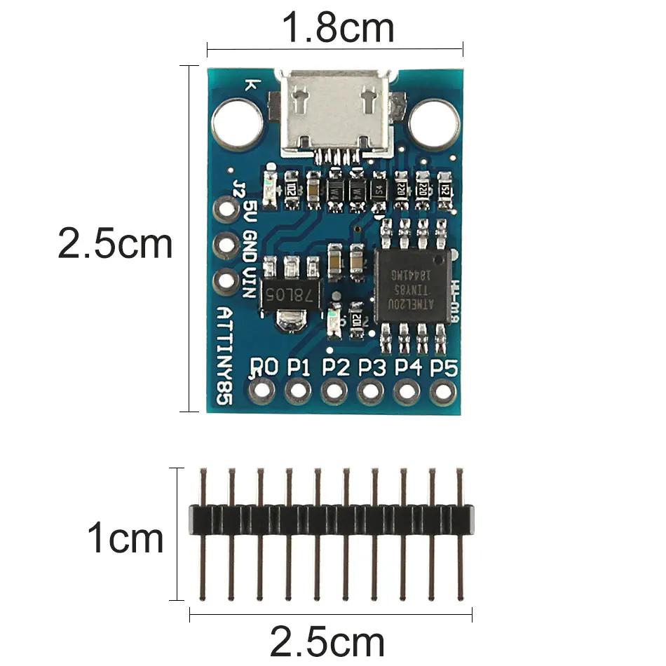 Синяя черная плата разработки TINY85 Digispark Kickstarter Micro модуль ATTINY85 для Arduino IIC I2C USB 5 В Mini