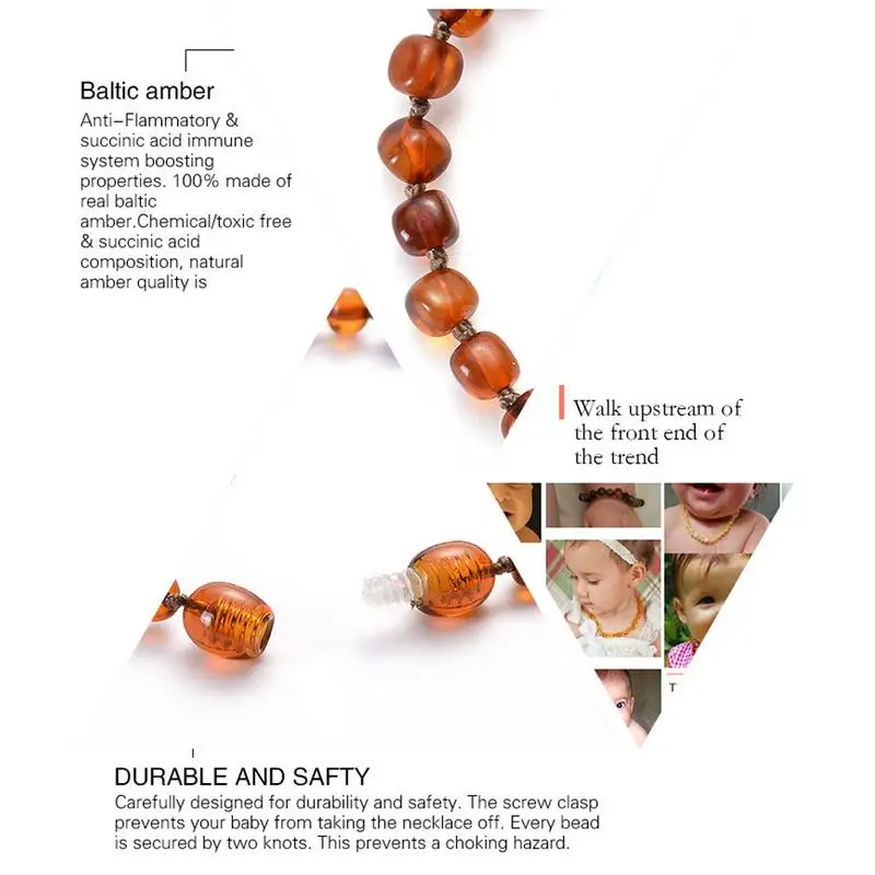 1 шт. браслет для прорезывания зубов из балтийского янтаря с бирюзовыми бусинами|