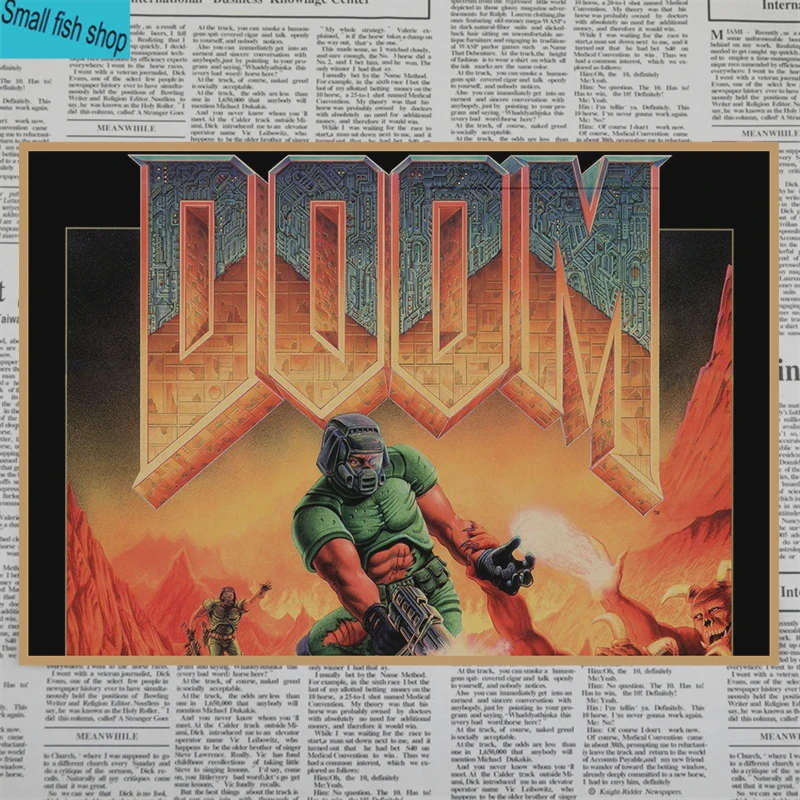 DOOM украшение для домашнего интерьера крафт-игра плакат рисунок core наклейки на стену