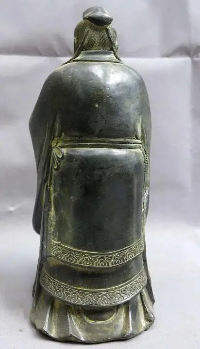11 &quotкитайская Бронзовая позолоченная резная скульптура Конфуцианская статуя