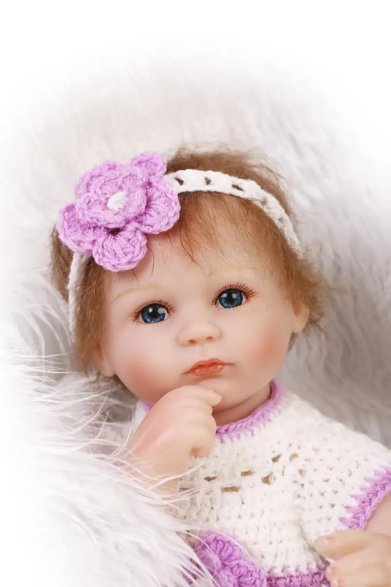 Кукла reborn для девочек bebes мягкая силиконовая кукла 3/4 с синими глазами