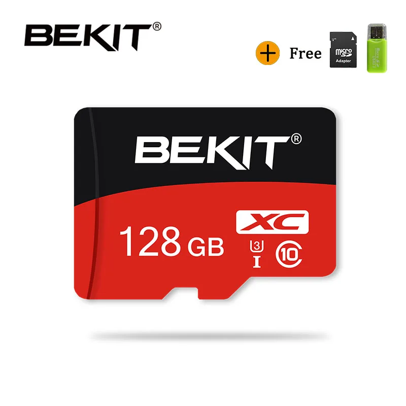 Карта памяти BEKIT 32 ГБ 64 128 256 16 8 карта TF/SD 100% Оригинальная фланшиша SDXC SDHC класс 10 для